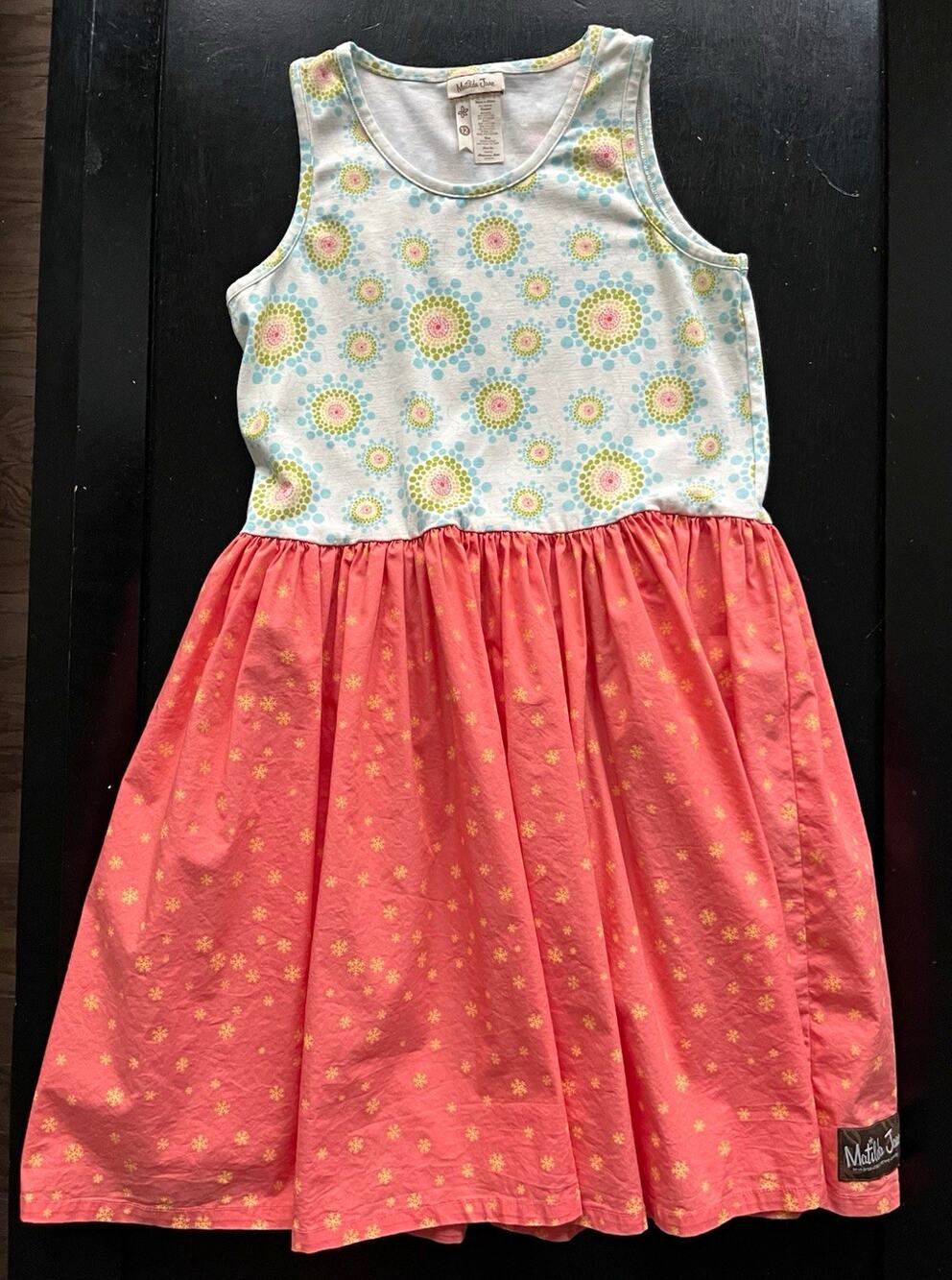 Matilda Jane Girls 12 Multicolor Floral A-Line Scoop Neck Sleeveless Dress